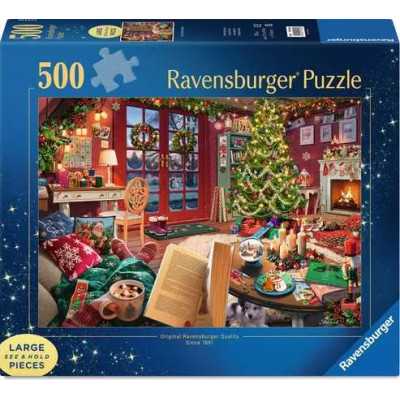 PUZZLE 500 PEZZI ravensburger COZY CHRISTMAS RETREAT originale JIGSAW large format XXL natale