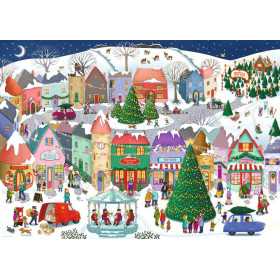 PUZZLE 1000 PEZZI ravensburger CHRISTMAS TOWN originale CITTA' DI NATALE softclick