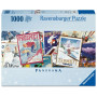 PUZZLE 1000 PEZZI ravensburger VINTAGE SKI POSTER originale PANORAMA softclick