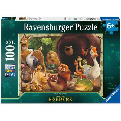 PUZZLE 100 PEZZI XXL ravensburger HOPPERS perfect age fit SECRETS OF THE ANIMAL WORLD età 6+