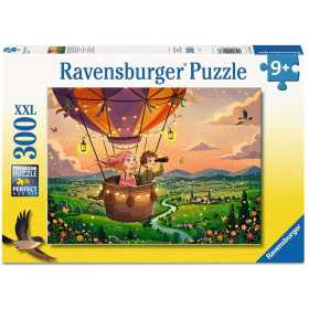 PUZZLE 300 PEZZI XXL ravensburger COZY SUNSET SKY RIDE perfect age fit ORIGINALE età 9+