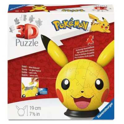 POKEMON HEAD testa PIKACHU in plastica PUZZLE 3D ravensburger SENZA COLLA età 6+