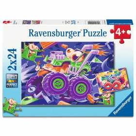 PUZZLE 2X24 ravensburger MONSTER TRUCKS set di 2 puzzle da 24 pezzi PAZZI MEZZI età 4+