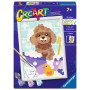 CREART kit artistico BARBONCINO TRA LE BOLLE ravensburger 15 COLORI con cornice QUADRO età 7+