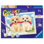 CREART kit artistico CUCCIOLI GIOCHERELLONI ravensburger 10 COLORI con cornice QUADRO età 7+