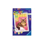 CREART kit artistico GATTINO MAINE COON ravensburger 10 COLORI con cornice QUADRO età 7+