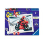 CREART kit artistico MOTORCYCLIST ravensburger 10 COLORI con cornice QUADRO età 7+