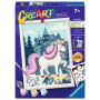 CREART kit artistico UNICORNO AURORA ravensburger 15 COLORI con cornice QUADRO età 7+