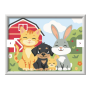 CREART kit artistico ANIMALI IN PARATA ravensburger 14 COLORI con cornice QUADRO età 9+