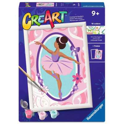 CREART kit artistico BALLERINA CLASSICA ravensburger 10 COLORI con cornice QUADRO età 9+