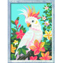 CREART kit artistico CACATUA ravensburger 15 COLORI con cornice QUADRO età 9+
