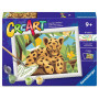 CREART kit artistico CUCCIOLO DI LEOPARDO ravensburger 10 COLORI con cornice QUADRO età 9+