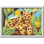 CREART kit artistico CUCCIOLO DI LEOPARDO ravensburger 10 COLORI con cornice QUADRO età 9+