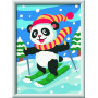 CREART kit artistico PANDA SCIATORE ravensburger 14 COLORI con cornice QUADRO età 9+