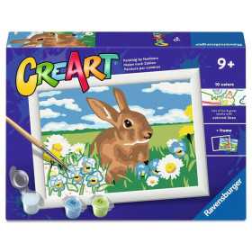 CREART kit artistico SWEET BUNNY ravensburger 10 COLORI con cornice QUADRO età 9+