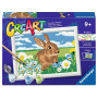 CREART kit artistico SWEET BUNNY ravensburger 10 COLORI con cornice QUADRO età 9+