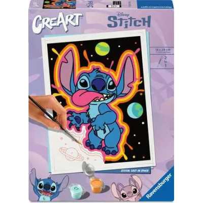 CREART kit artistico STITCH ravensburger PERSO NELLO SPAZIO con pennello e COLORI età 12+