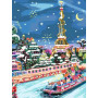 CREART kit artistico NATALE A PARIGI ravensburger PREMIUM con pennello 2 IN 1 età 12+