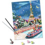 CREART kit artistico NATALE A PARIGI ravensburger PREMIUM con pennello 2 IN 1 età 12+