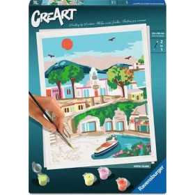 CREART kit artistico GREEK ISLAND ravensburger PREMIUM con pennello 2 IN 1 età 12+