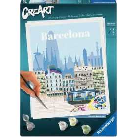 CREART kit artistico BARCELONA ravensburger PREMIUM con pennello 2 IN 1 età 12+