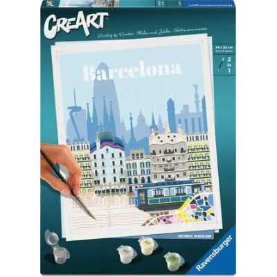 CREART kit artistico BARCELONA ravensburger PREMIUM con pennello 2 IN 1 età 12+