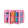ASTUCCIO 3 ZIP tre cerniere ROSA seven DIAMONDS triplo scomparto SCUOLA completo STRASS