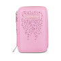 ASTUCCIO 3 ZIP tre cerniere ROSA seven DIAMONDS triplo scomparto SCUOLA completo STRASS