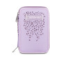 ASTUCCIO 3 ZIP tre cerniere LILLA seven DIAMONDS triplo scomparto SCUOLA completo STRASS