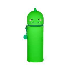 KAWAII 2 in 1 ASTUCCIO in silicone DINO legami TOMBOLINO portapenne con zip VERDE dinosauro