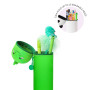 KAWAII 2 in 1 ASTUCCIO in silicone DINO legami TOMBOLINO portapenne con zip VERDE dinosauro