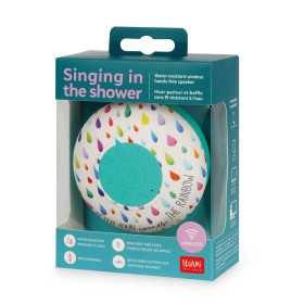 CASSA BLUETOOTH singing in the shower AFTER RAIN COMES RAINBOW resistente all'acqua CON SPEAKER legami