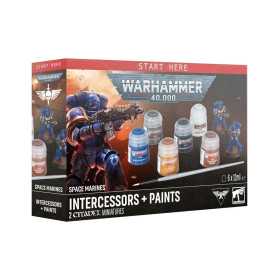 SPACE MARINES INTERCESSORS + PAINTS set di pittura WARHAMMER 40K games workshop IN ITALIANO età 12+