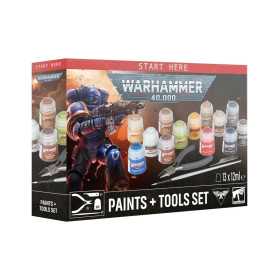 PAINTS + TOOLS set di pittura COLORI + ATTREZZI warhammer 40k IN ITALIANO età 12+