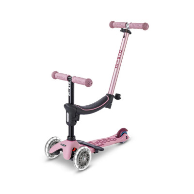 MINI2GROW DELUXE monopattino LED multifunzione MICRO scooter ROSA età 1+
