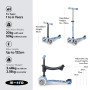 MINI2GROW DELUXE monopattino LED multifunzione MICRO scooter AZZURRO età 1+