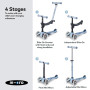MINI2GROW DELUXE monopattino LED multifunzione MICRO scooter AZZURRO età 1+