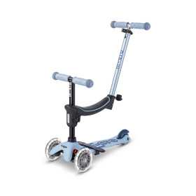 MINI2GROW DELUXE monopattino LED multifunzione MICRO scooter AZZURRO età 1+