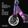 MONOPATTINO micro SPRITE LED originale NEOCHROME con ruote luminose IN ALLUMINIO