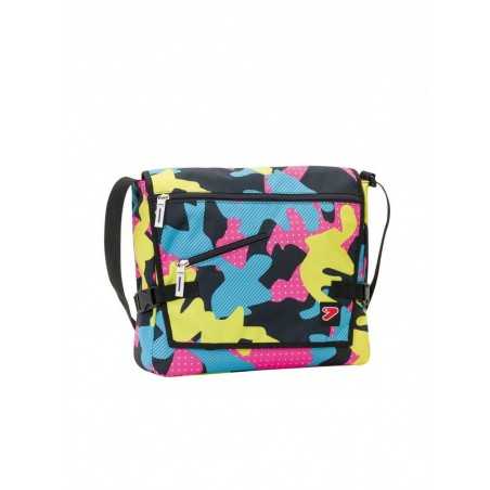 TRACOLLA Seven THE DOUBLE cartella CAMOUFLAGE scuola FUXIA FLUO back pack REVERSIBILE camo