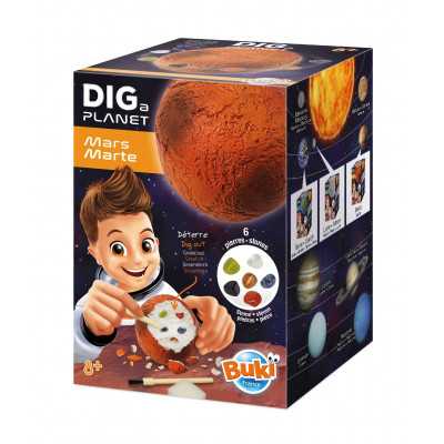 PIANETA MARTE da scavare DIG A PLANET mars BUKI kit scientifico CON 6 PIETRE età 8+