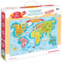 WHAT IN THE WORLD young explorers PUZZLE mappamondo BANANA PANDA in cartone 168 PEZZI età 6+