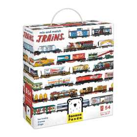 PUZZLE mix and match TRAINS treni BANANA PANDA in cartone 54 PEZZI età 5+