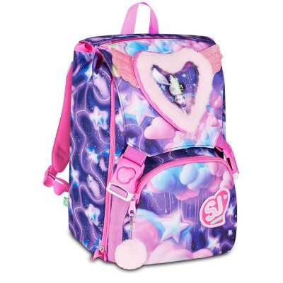 ZAINO sdoppiabile FLUFFY PINK seven BIG scuola SJ GANG estensibile GIRL