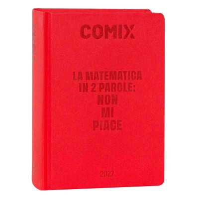 DIARIO datato RED da 16 mesi MINI piccolo COMIX agenda 2026 2027 scuola LA MATEMATICA