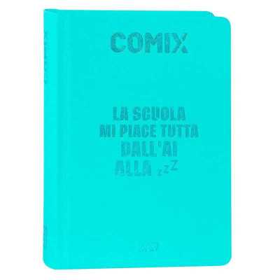 DIARIO datato TURCHESE da 16 mesi MINI piccolo COMIX agenda 2026 2027 scuola LA SCUOLA