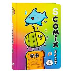 DIARIO datato SCOMIX BY SIO da 16 mesi MEDIUM media COMIX agenda 2026 2027 scuola MULTICOLOR