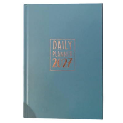AGENDA 2027 biembi DAILY PLANNER cartonata BLU giornaliera DAY un giorno tira l'altro