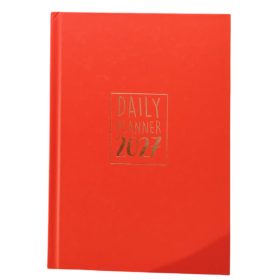 AGENDA 2027 biembi DAILY PLANNER cartonata ROSSO giornaliera DAY un giorno tira l'altro