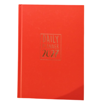 AGENDA 2027 biembi DAILY PLANNER cartonata ROSSO giornaliera DAY un giorno tira l'altro